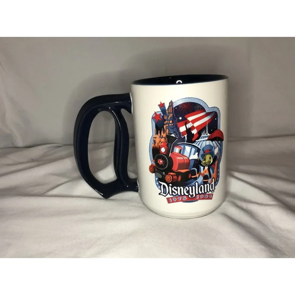 Disneyland Decades 1975-1984 Diamond Celebration 60th Mug & Plate Jiminy